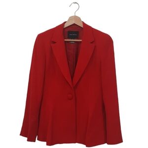 Pink Tartan Women's Blazer Jacket Red Wool Structured Size 4